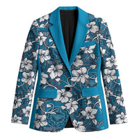 Karakarawa Bula Fiji Blazer Fijian Tapa Seamless Hibiscus LT14 Unisex Blue - Polynesian Pride