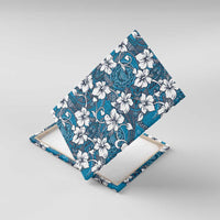 Karakarawa Bula Fiji Canvas Wall Art Fijian Tapa Seamless Hibiscus LT14 With Frame Blue - Polynesian Pride
