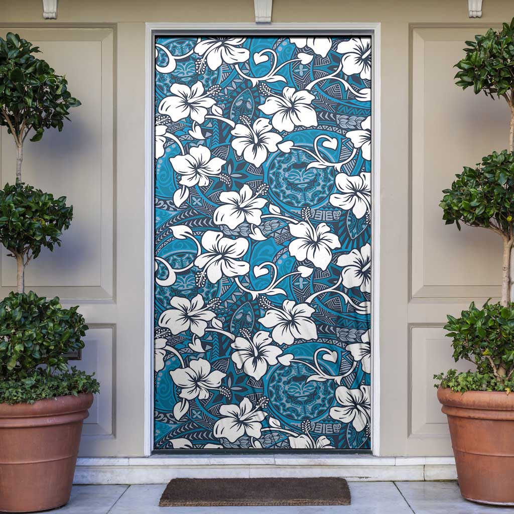 Karakarawa Bula Fiji Door Cover Fijian Tapa Seamless Hibiscus - Polynesian Pride