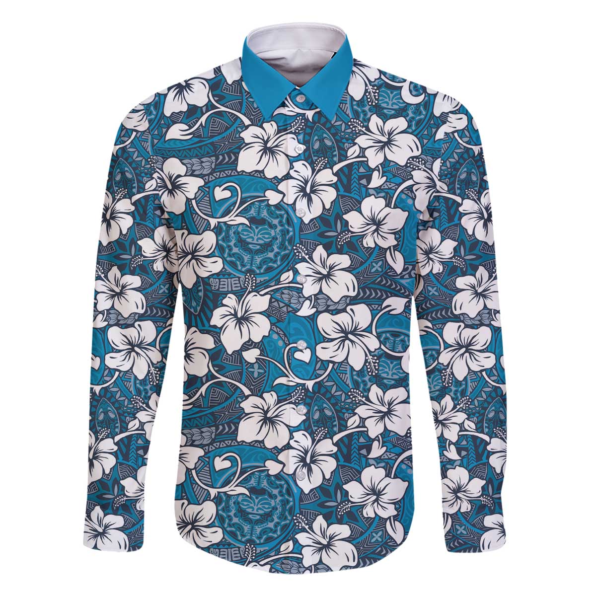 Karakarawa Bula Fiji Family Matching Off The Shoulder Long Sleeve Dress and Hawaiian Shirt Fijian Tapa Seamless Hibiscus - Polynesian Pride