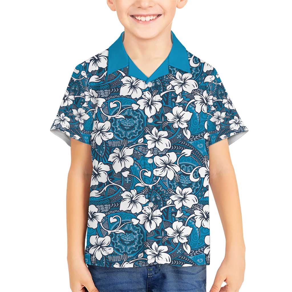 Karakarawa Bula Fiji Family Matching Off Shoulder Short Dress and Hawaiian Shirt Fijian Tapa Seamless Hibiscus - Polynesian Pride