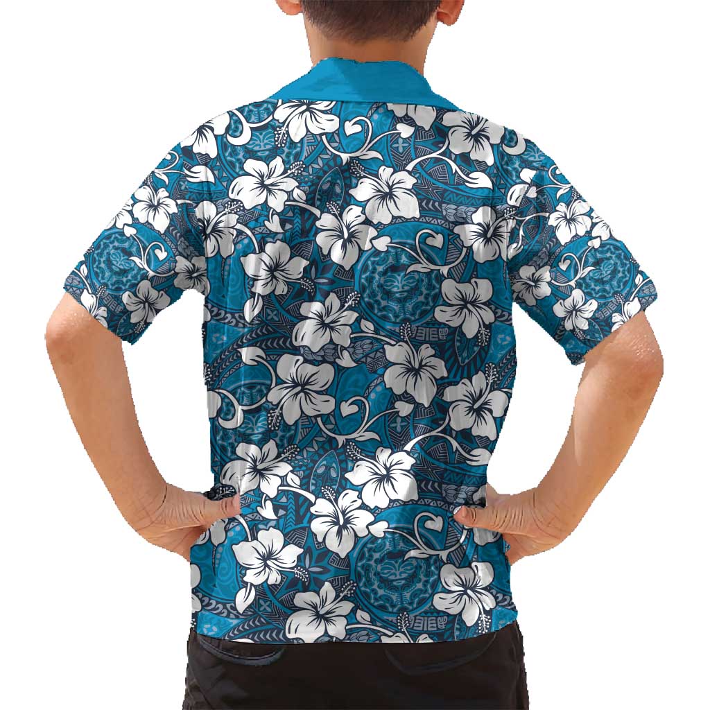 Karakarawa Bula Fiji Family Matching Puletasi and Hawaiian Shirt Fijian Tapa Seamless Hibiscus LT14 - Polynesian Pride