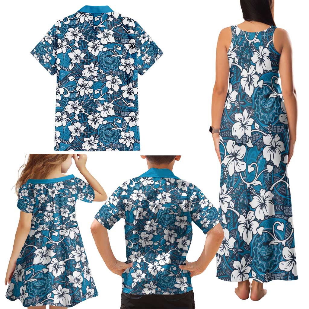 Karakarawa Bula Fiji Family Matching Tank Maxi Dress and Hawaiian Shirt Fijian Tapa Seamless Hibiscus - Polynesian Pride