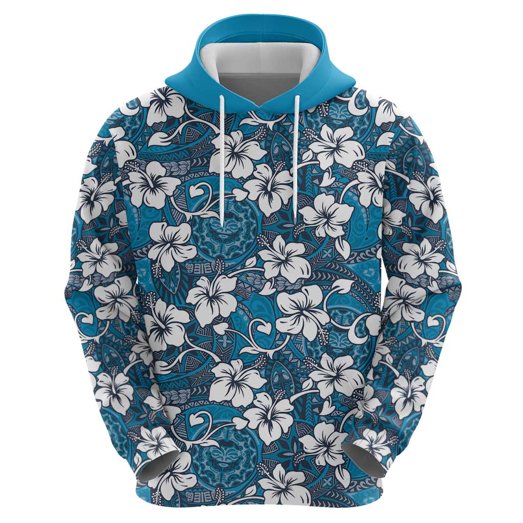 Karakarawa Bula Fiji Hoodie Fijian Tapa Seamless Hibiscus - Polynesian Pride