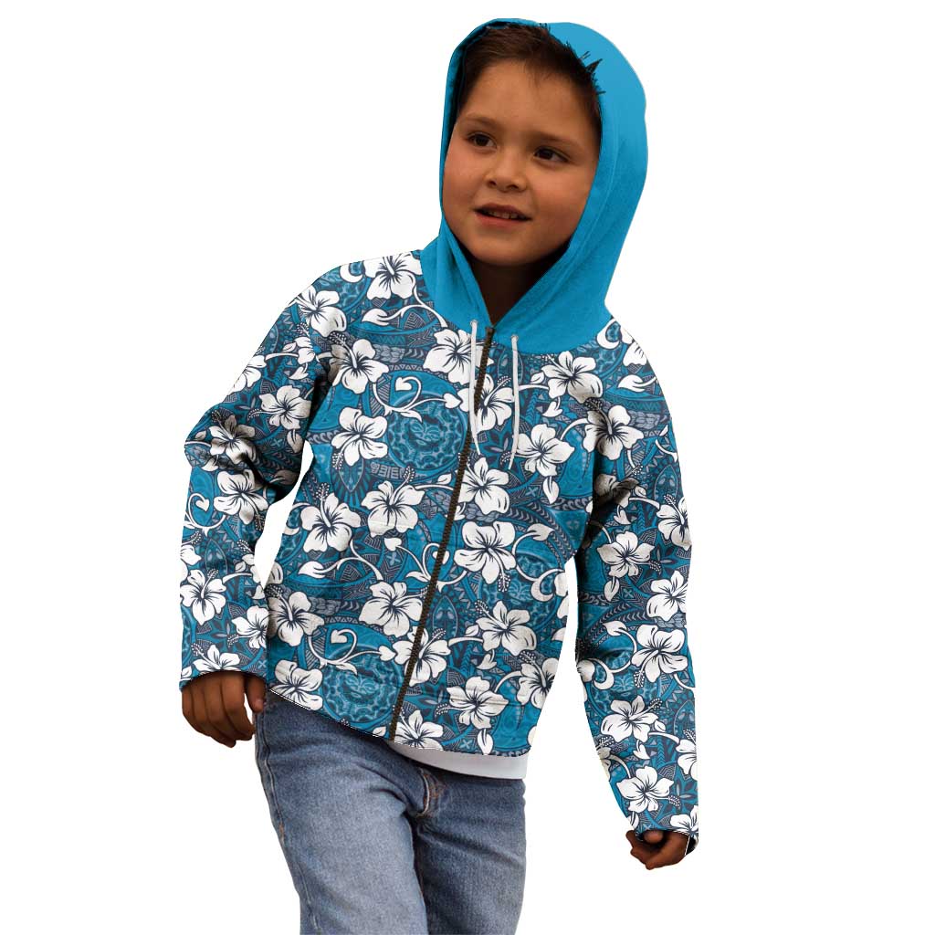 Karakarawa Bula Fiji Kid Hoodie Fijian Tapa Seamless Hibiscus - Polynesian Pride