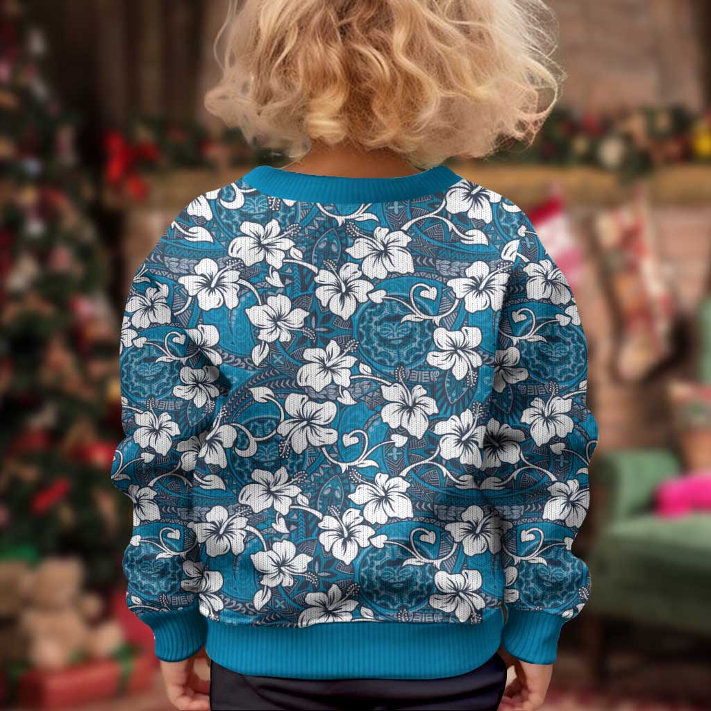 Karakarawa Bula Fiji Kid Ugly Christmas Sweater Fijian Tapa Seamless Hibiscus - Polynesian Pride