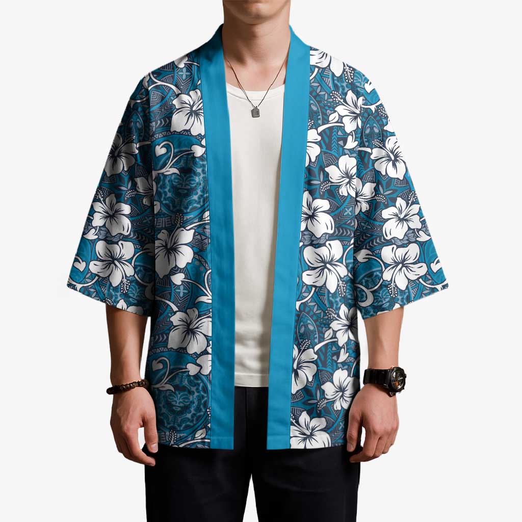 Karakarawa Bula Fiji Kimono Fijian Tapa Seamless Hibiscus - Polynesian Pride