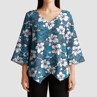 Karakarawa Bula Fiji Kimono Sleeve Blouse Fijian Tapa Seamless Hibiscus LT14 - Polynesian Pride