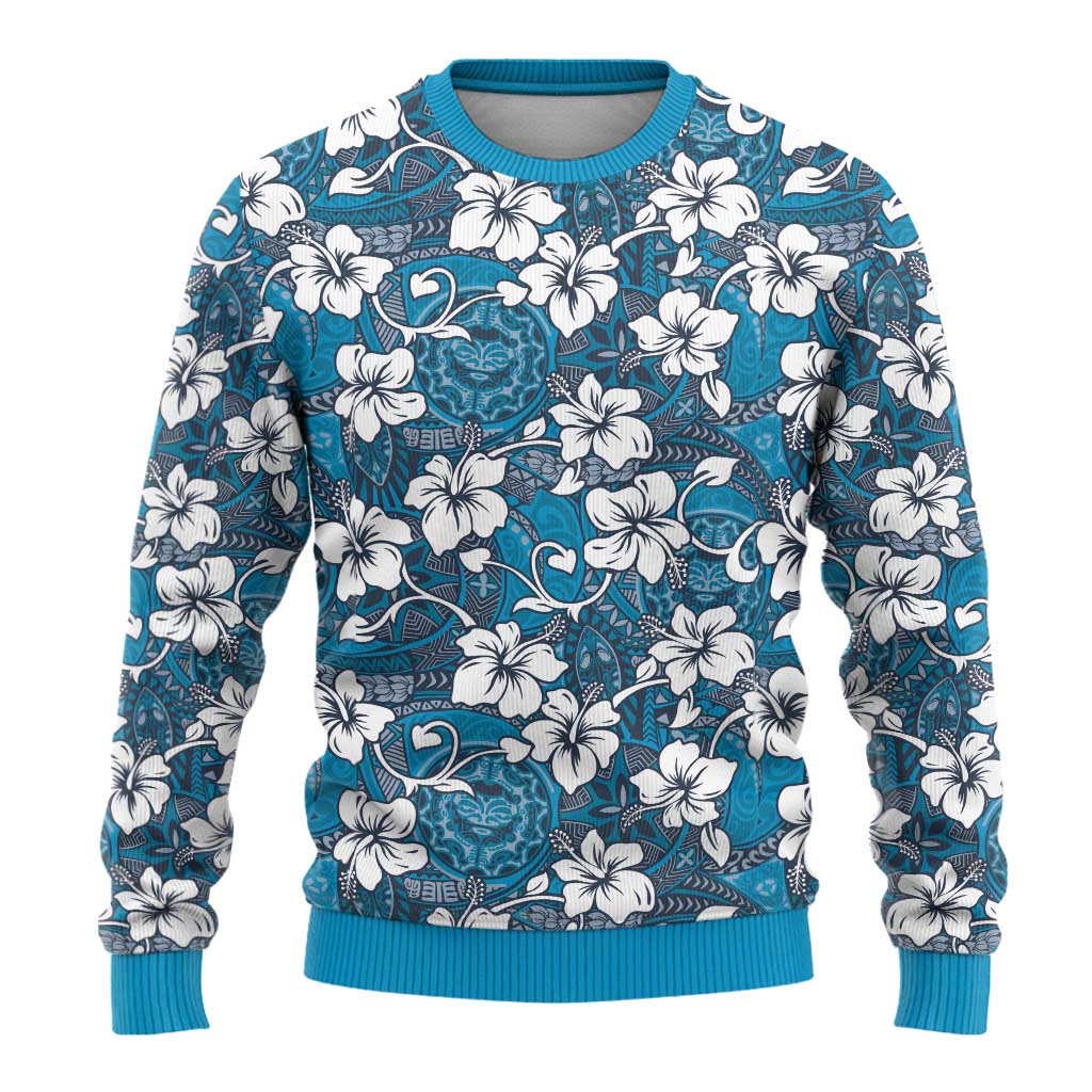 Karakarawa Bula Fiji Ugly Christmas Sweater Fijian Tapa Seamless Hibiscus - Polynesian Pride