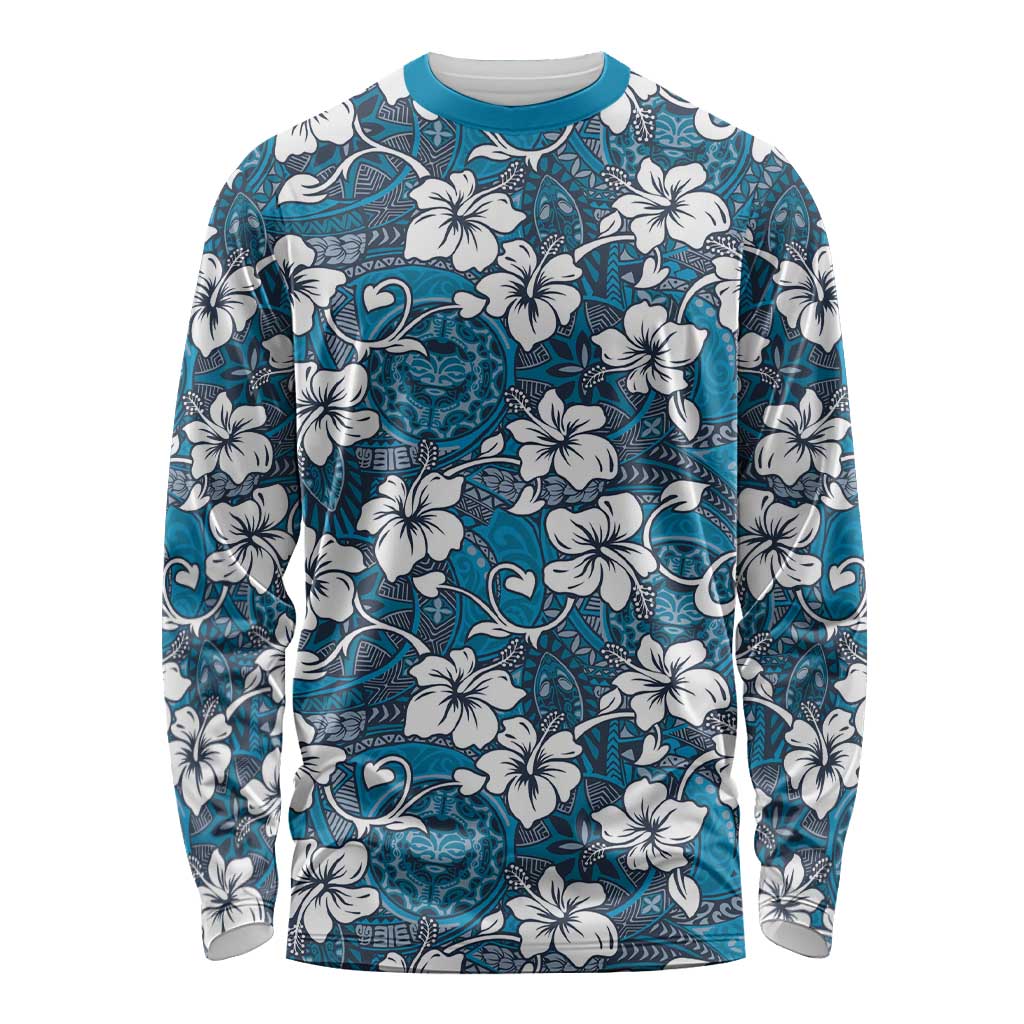 Karakarawa Bula Fiji Long Sleeve Shirt Fijian Tapa Seamless Hibiscus - Polynesian Pride