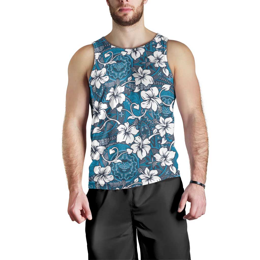 Karakarawa Bula Fiji Men Tank Top Fijian Tapa Seamless Hibiscus LT14 - Polynesian Pride