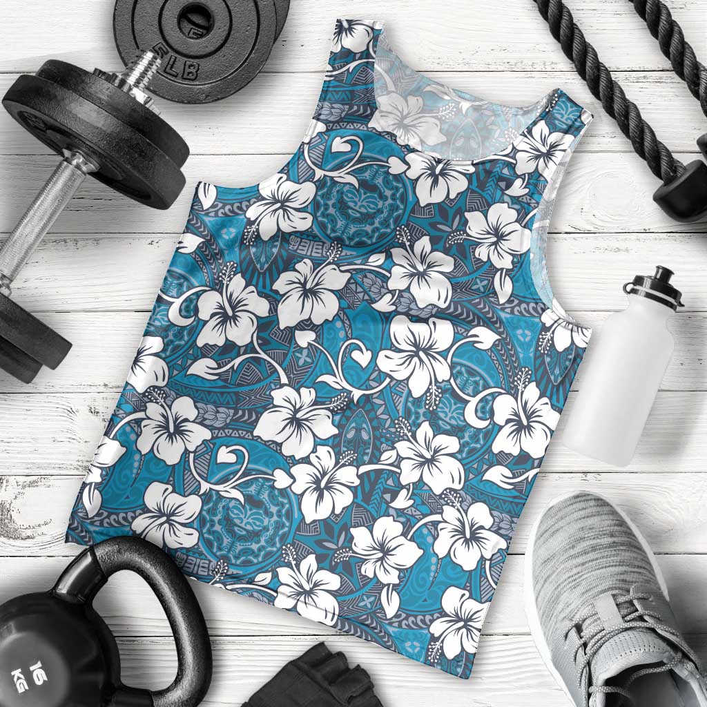 Karakarawa Bula Fiji Men Tank Top Fijian Tapa Seamless Hibiscus LT14 - Polynesian Pride