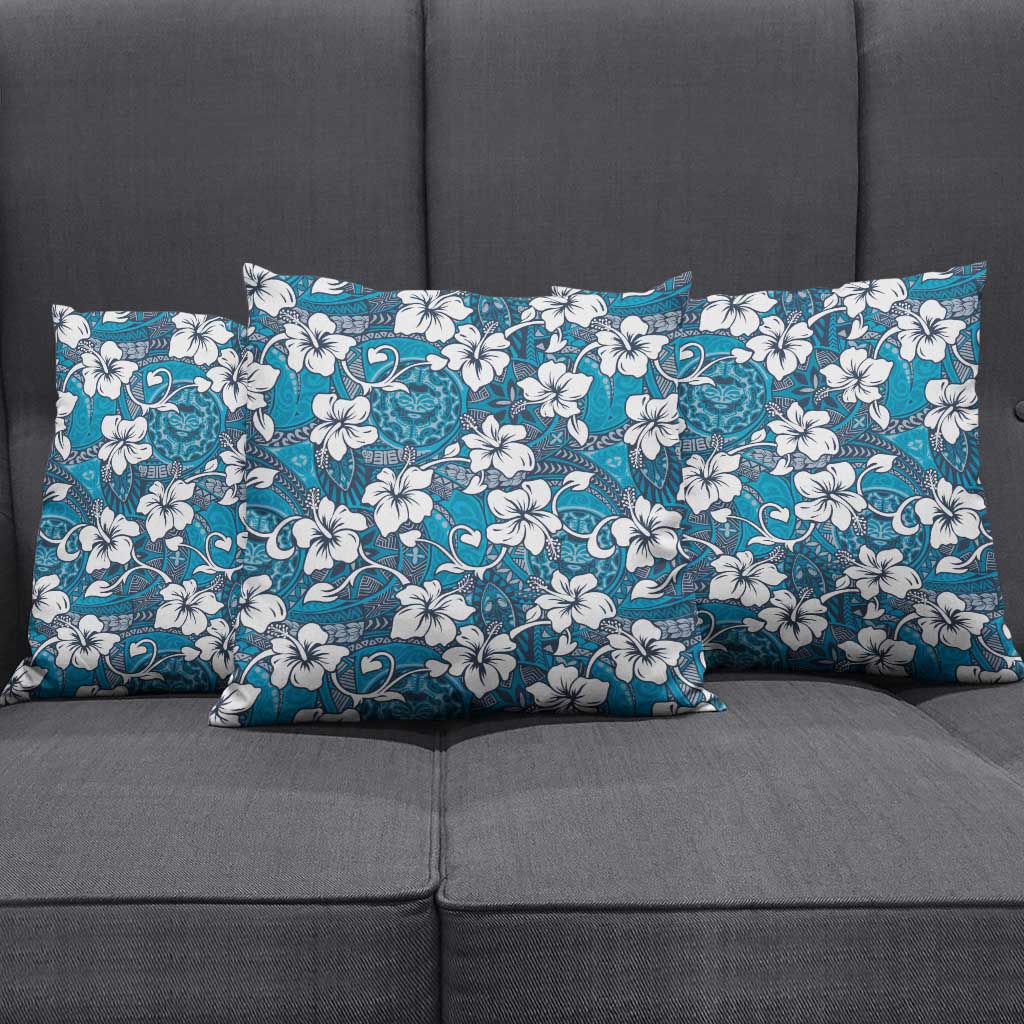 Karakarawa Bula Fiji Pillow Cover Fijian Tapa Seamless Hibiscus - Polynesian Pride