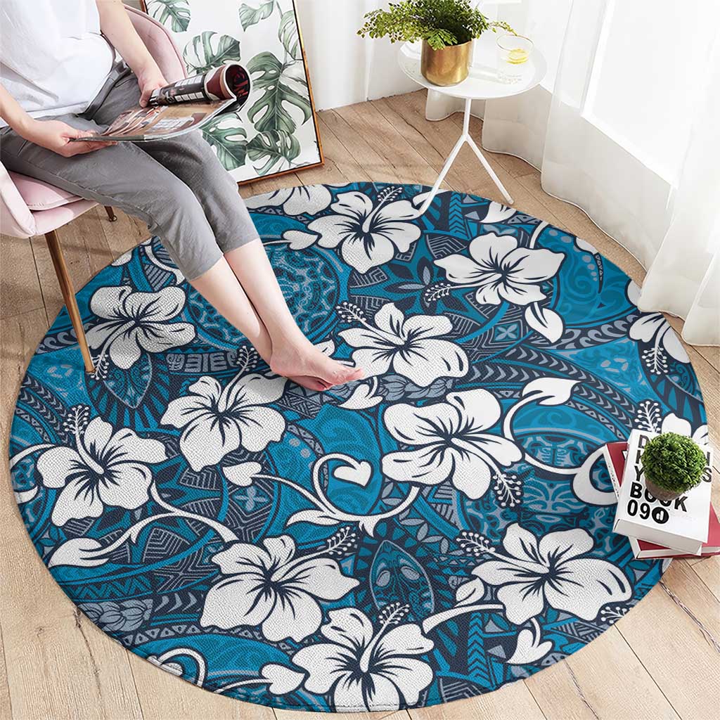 Karakarawa Bula Fiji Round Carpet Fijian Tapa Seamless Hibiscus - Polynesian Pride