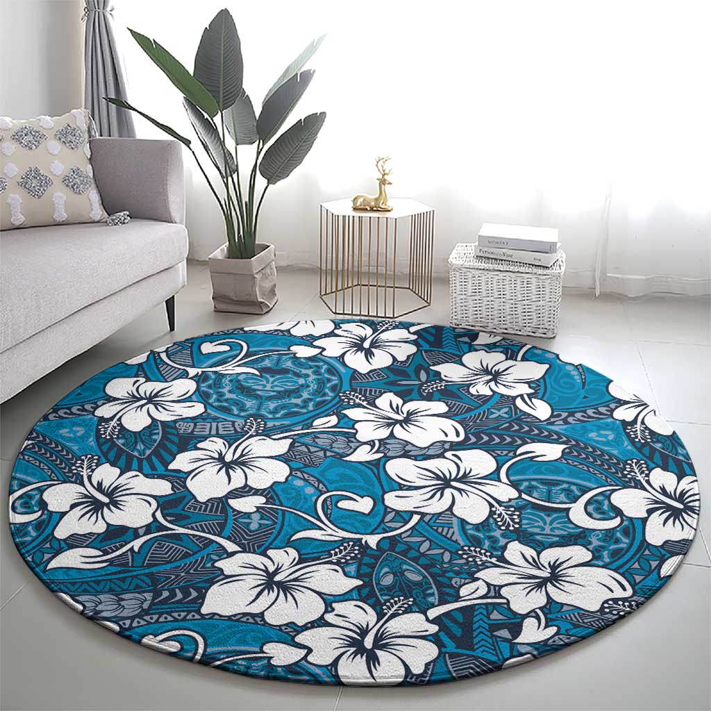 Karakarawa Bula Fiji Round Carpet Fijian Tapa Seamless Hibiscus - Polynesian Pride