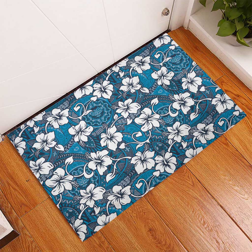Karakarawa Bula Fiji Rubber Doormat Fijian Tapa Seamless Hibiscus LT14 - Polynesian Pride