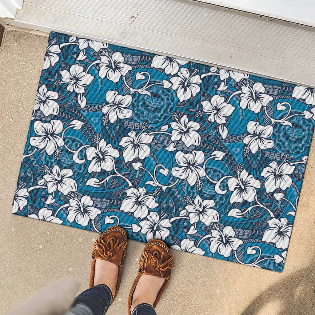 Karakarawa Bula Fiji Rubber Doormat Fijian Tapa Seamless Hibiscus LT14 - Polynesian Pride