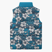 Karakarawa Bula Fiji Sleeveless Puffer Jacket Fijian Tapa Seamless Hibiscus LT14 - Polynesian Pride