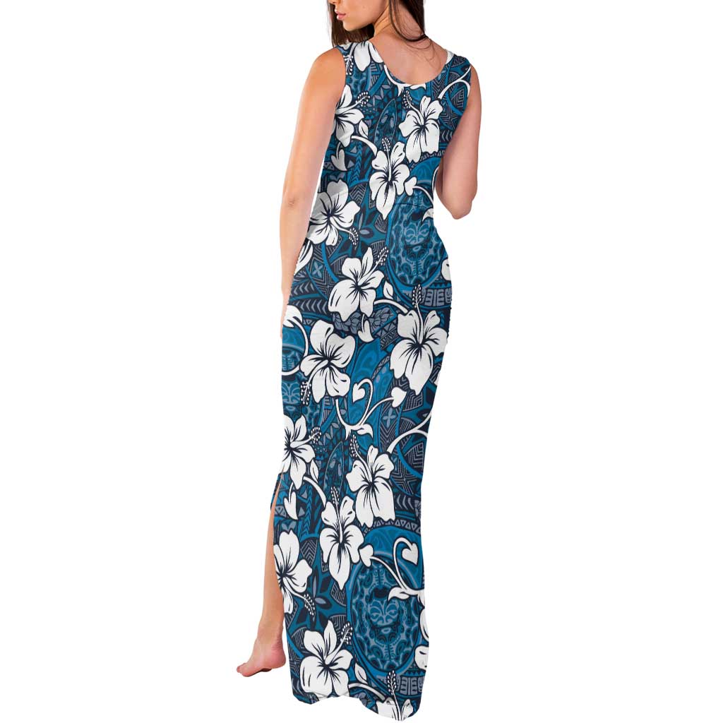 Karakarawa Bula Fiji Tank Maxi Dress Fijian Tapa Seamless Hibiscus - Polynesian Pride