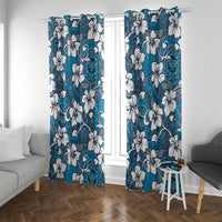 Karakarawa Bula Fiji Window Curtain Fijian Tapa Seamless Hibiscus LT14 With Grommets Blue - Polynesian Pride