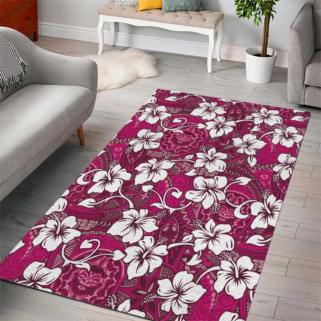 Piqi Bula Fiji Area Rug Fijian Tapa Seamless Hibiscus - Polynesian Pride