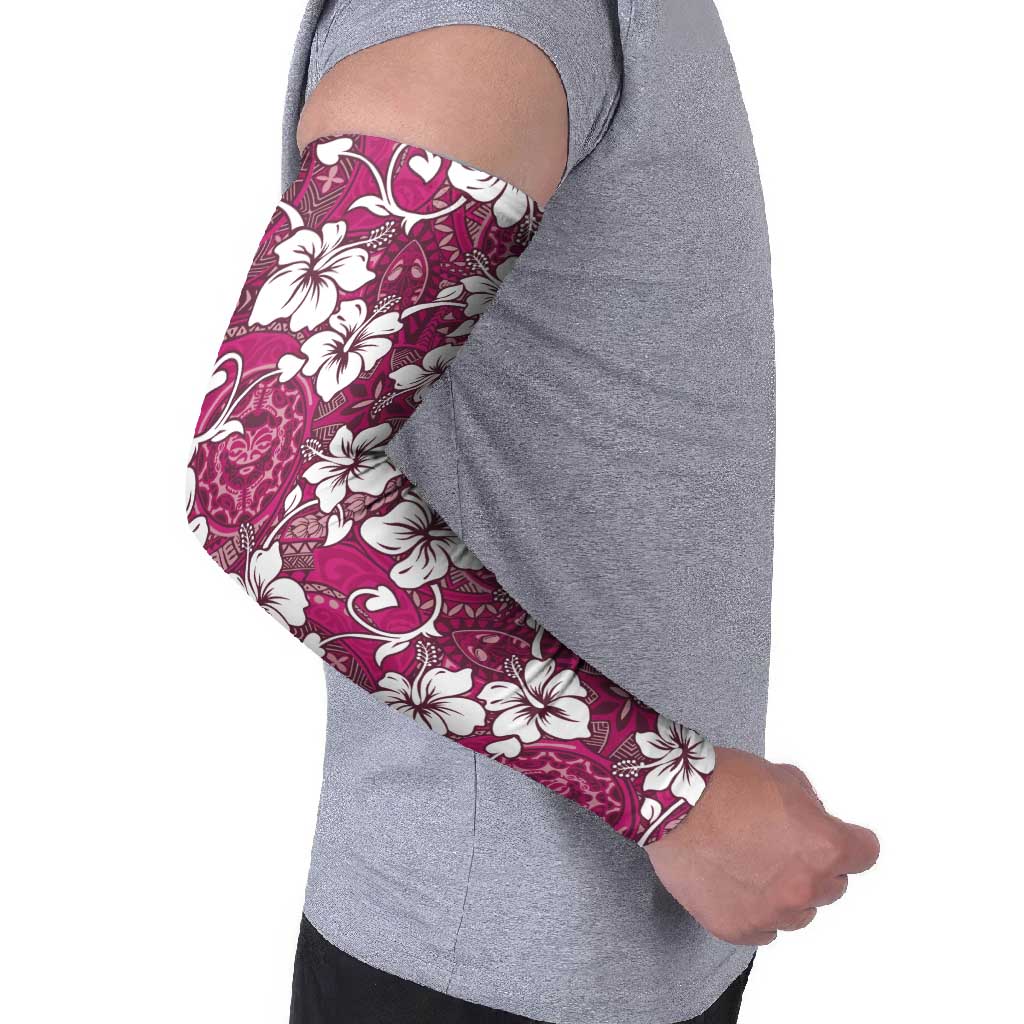 Piqi Bula Fiji Arm Sleeves Fijian Tapa Seamless Hibiscus LT14 - Polynesian Pride