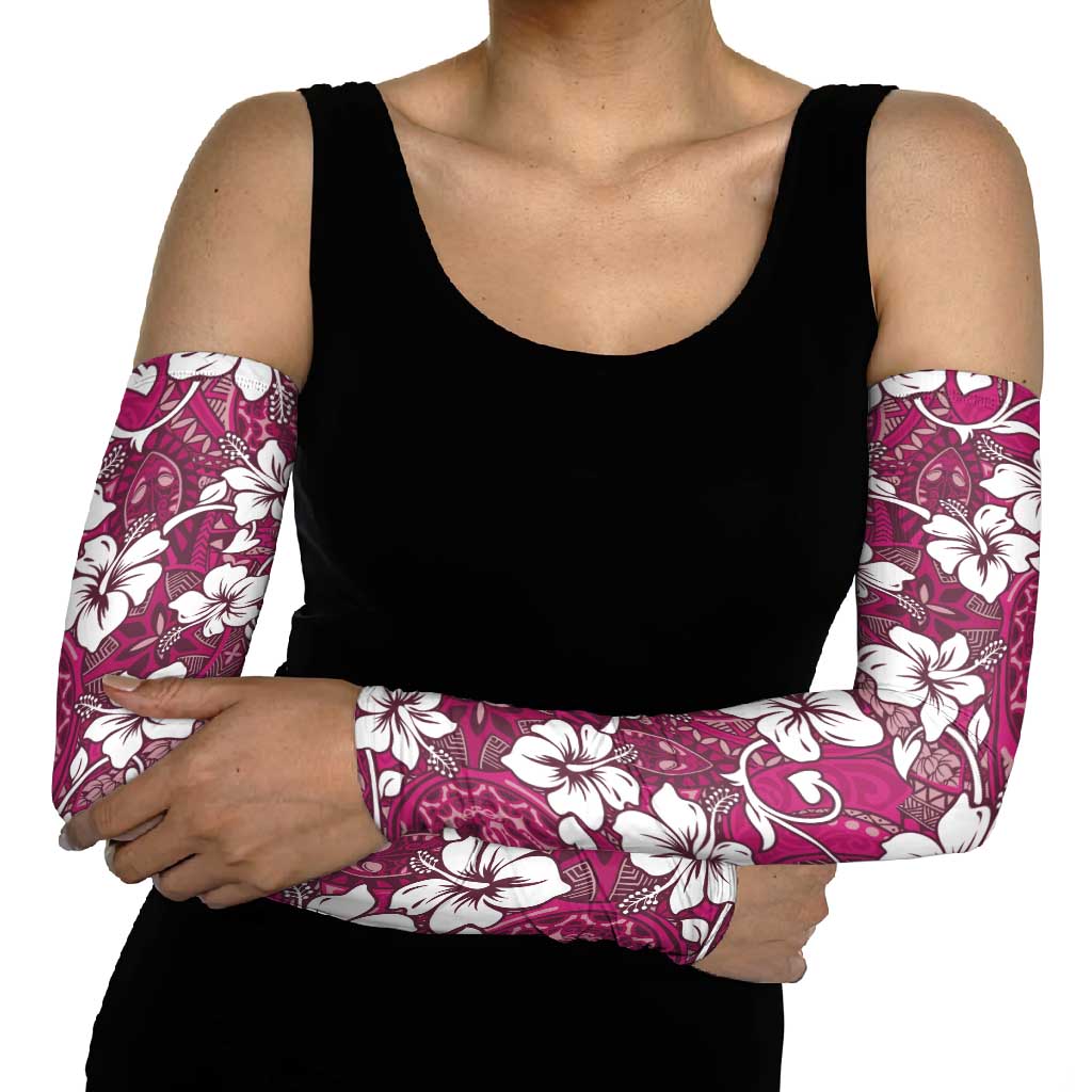 Piqi Bula Fiji Arm Sleeves Fijian Tapa Seamless Hibiscus LT14 - Polynesian Pride