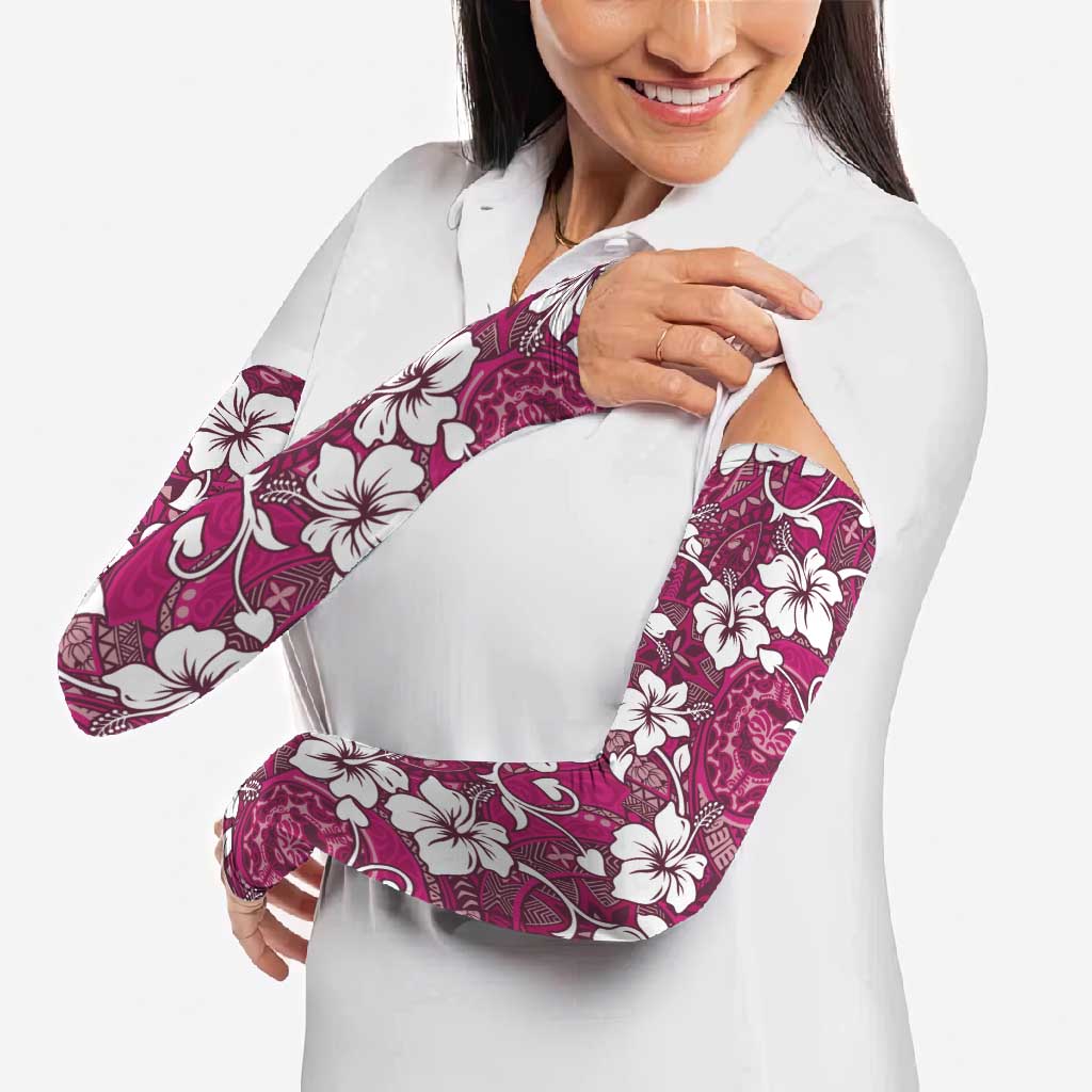 Piqi Bula Fiji Arm Sleeves Fijian Tapa Seamless Hibiscus LT14 - Polynesian Pride