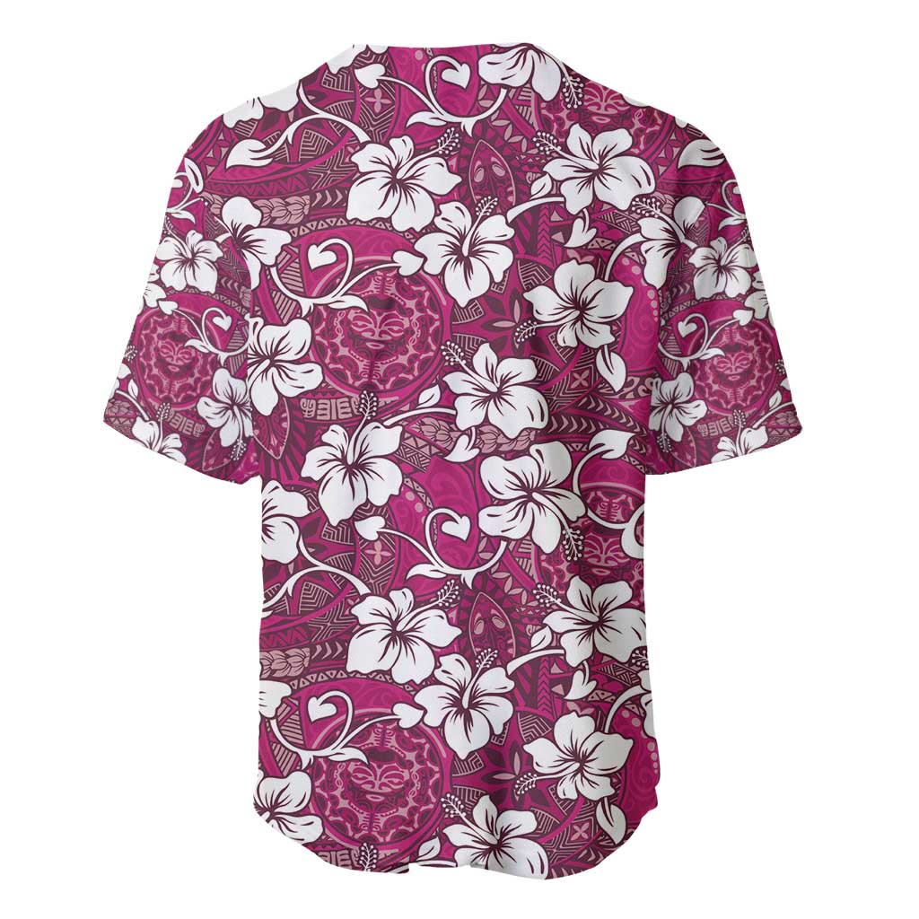 Piqi Bula Fiji Baseball Jersey Fijian Tapa Seamless Hibiscus LT14 - Polynesian Pride