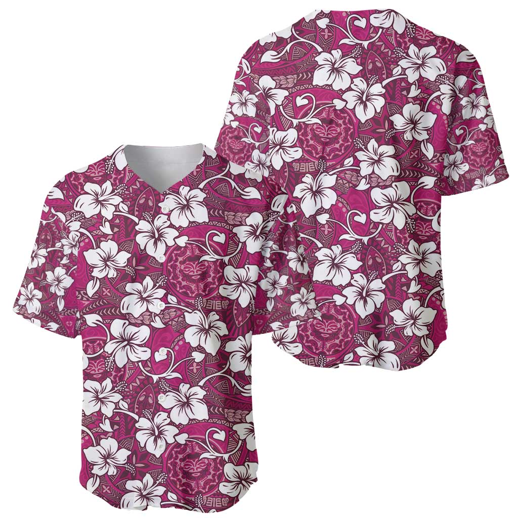 Piqi Bula Fiji Baseball Jersey Fijian Tapa Seamless Hibiscus LT14 - Polynesian Pride