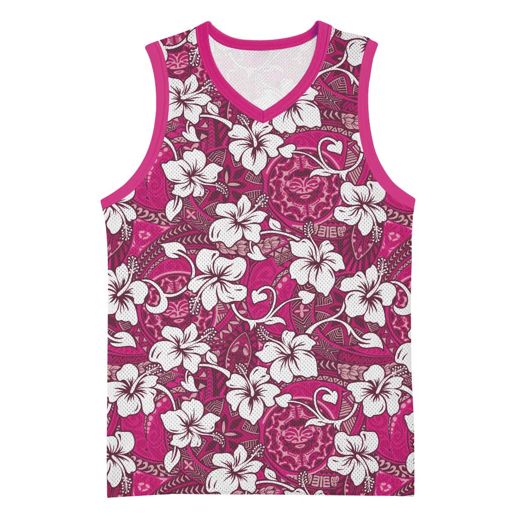 Piqi Bula Fiji Basketball Jersey Fijian Tapa Seamless Hibiscus - Polynesian Pride