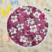 Piqi Bula Fiji Beach Blanket Fijian Tapa Seamless Hibiscus LT14 One Size 150cm Pink - Polynesian Pride