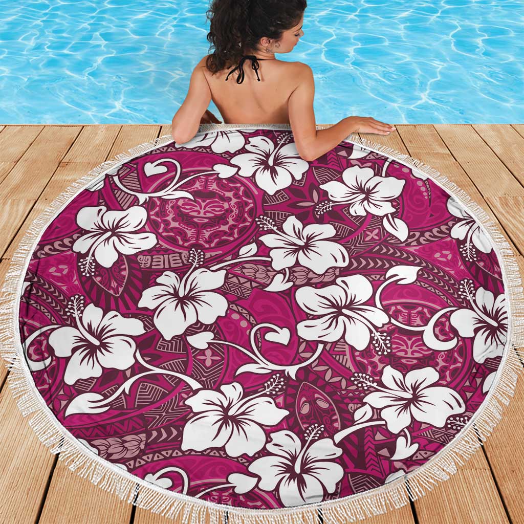 Piqi Bula Fiji Beach Blanket Fijian Tapa Seamless Hibiscus LT14 - Polynesian Pride