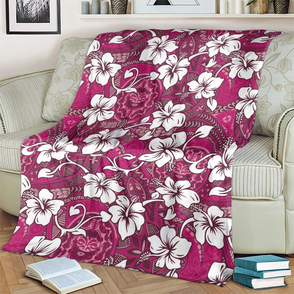 Piqi Bula Fiji Blanket Fijian Tapa Seamless Hibiscus - Polynesian Pride