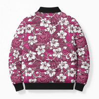 Piqi Bula Fiji Bomber Puffer Jacket Fijian Tapa Seamless Hibiscus LT14 - Polynesian Pride