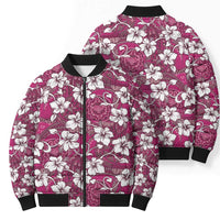 Piqi Bula Fiji Bomber Puffer Jacket Fijian Tapa Seamless Hibiscus LT14 - Polynesian Pride