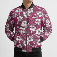Piqi Bula Fiji Bomber Puffer Jacket Fijian Tapa Seamless Hibiscus LT14 - Polynesian Pride