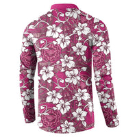 Piqi Bula Fiji Button Sweatshirt Fijian Tapa Seamless Hibiscus LT14 - Polynesian Pride