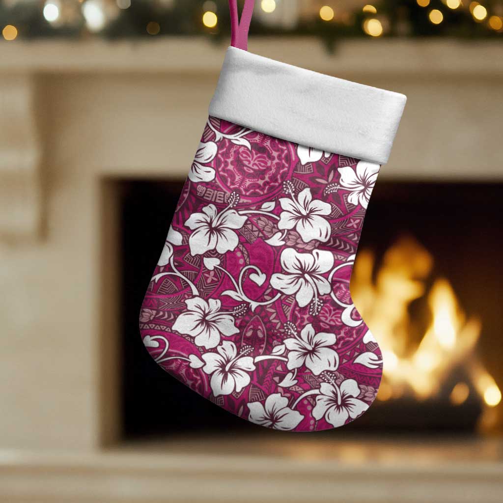 Piqi Bula Fiji Christmas Stocking Fijian Tapa Seamless Hibiscus - Polynesian Pride