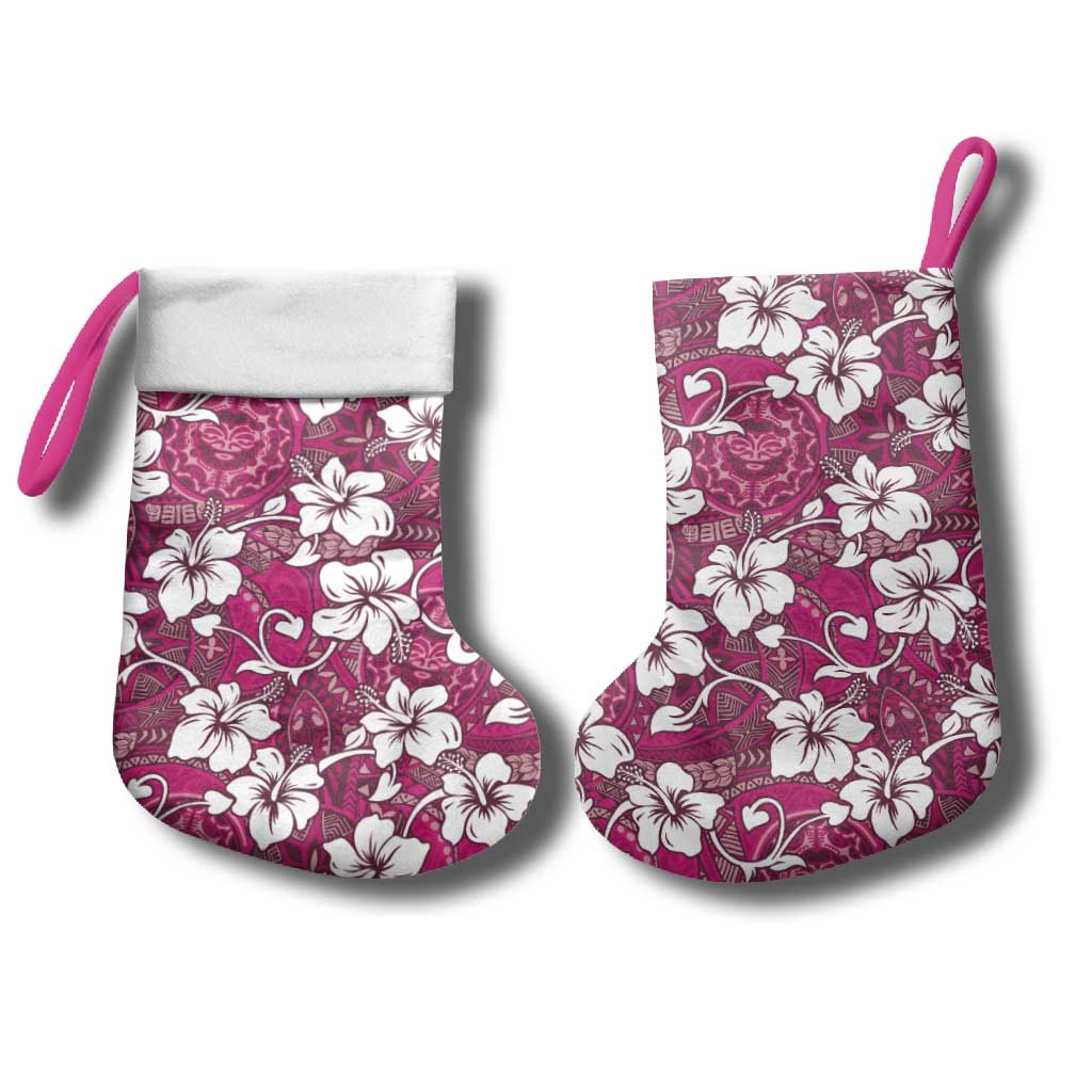 Piqi Bula Fiji Christmas Stocking Fijian Tapa Seamless Hibiscus - Polynesian Pride
