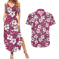 Piqi Bula Fiji Couples Matching Summer Maxi Dress and Hawaiian Shirt Fijian Tapa Seamless Hibiscus - Polynesian Pride
