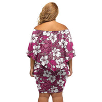 Piqi Bula Fiji Family Matching Off Shoulder Short Dress and Hawaiian Shirt Fijian Tapa Seamless Hibiscus - Polynesian Pride