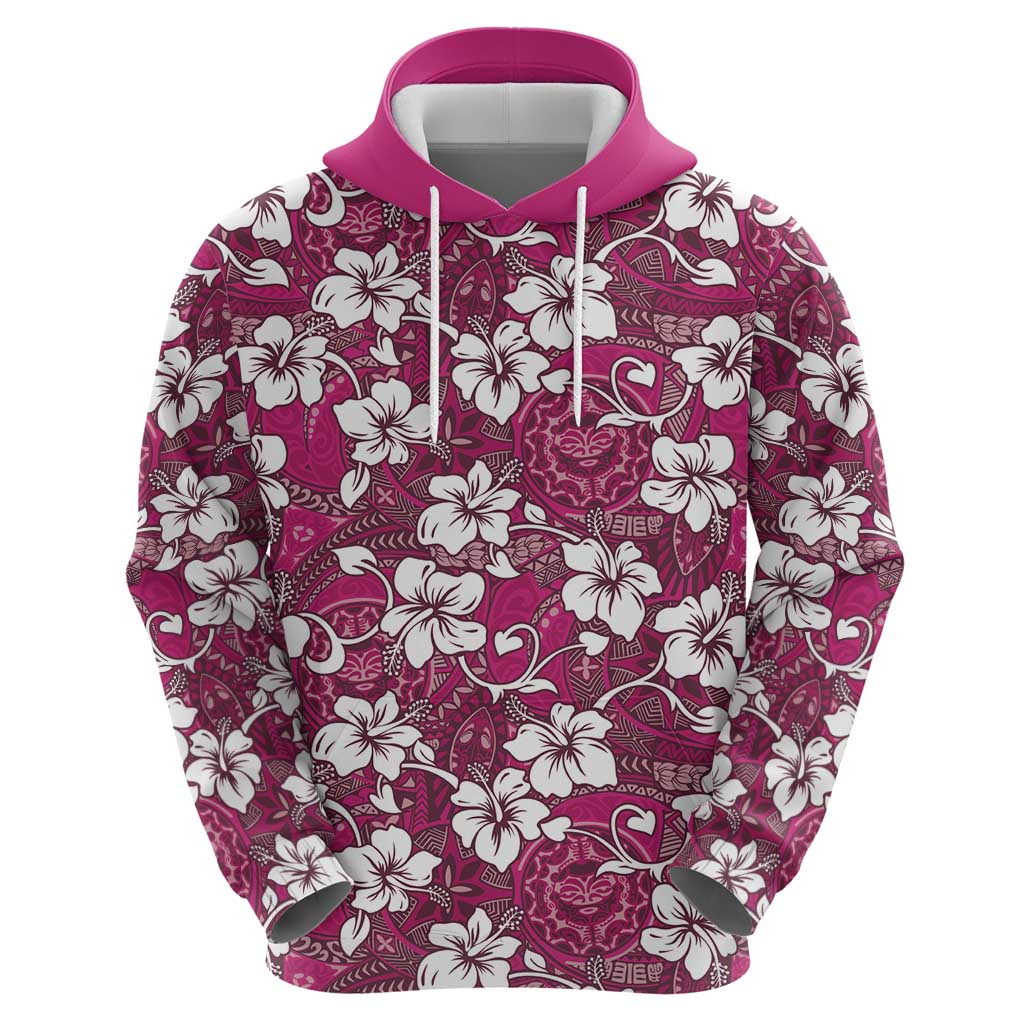 Piqi Bula Fiji Hoodie Fijian Tapa Seamless Hibiscus - Polynesian Pride
