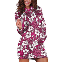 Piqi Bula Fiji Hoodie Dress Fijian Tapa Seamless Hibiscus - Polynesian Pride