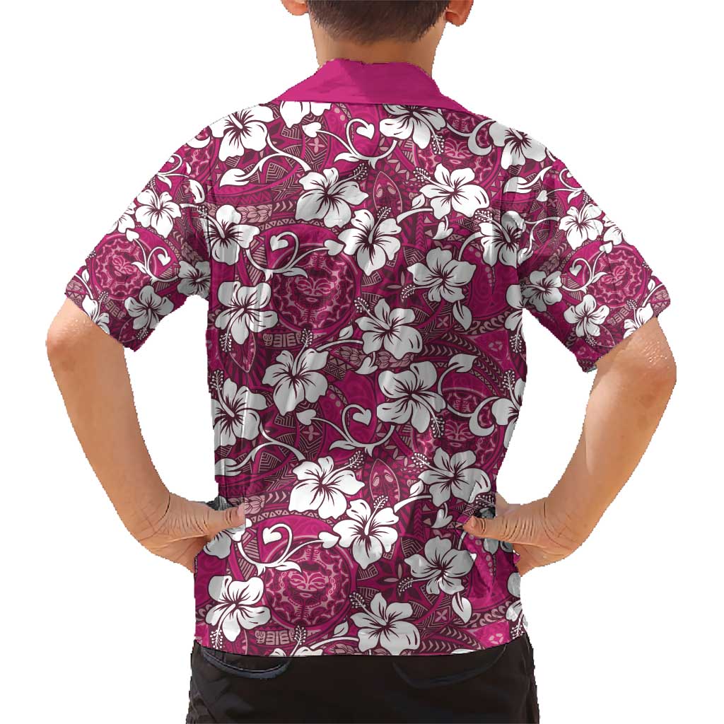 Piqi Bula Fiji Kid Hawaiian Shirt Fijian Tapa Seamless Hibiscus LT14 - Polynesian Pride