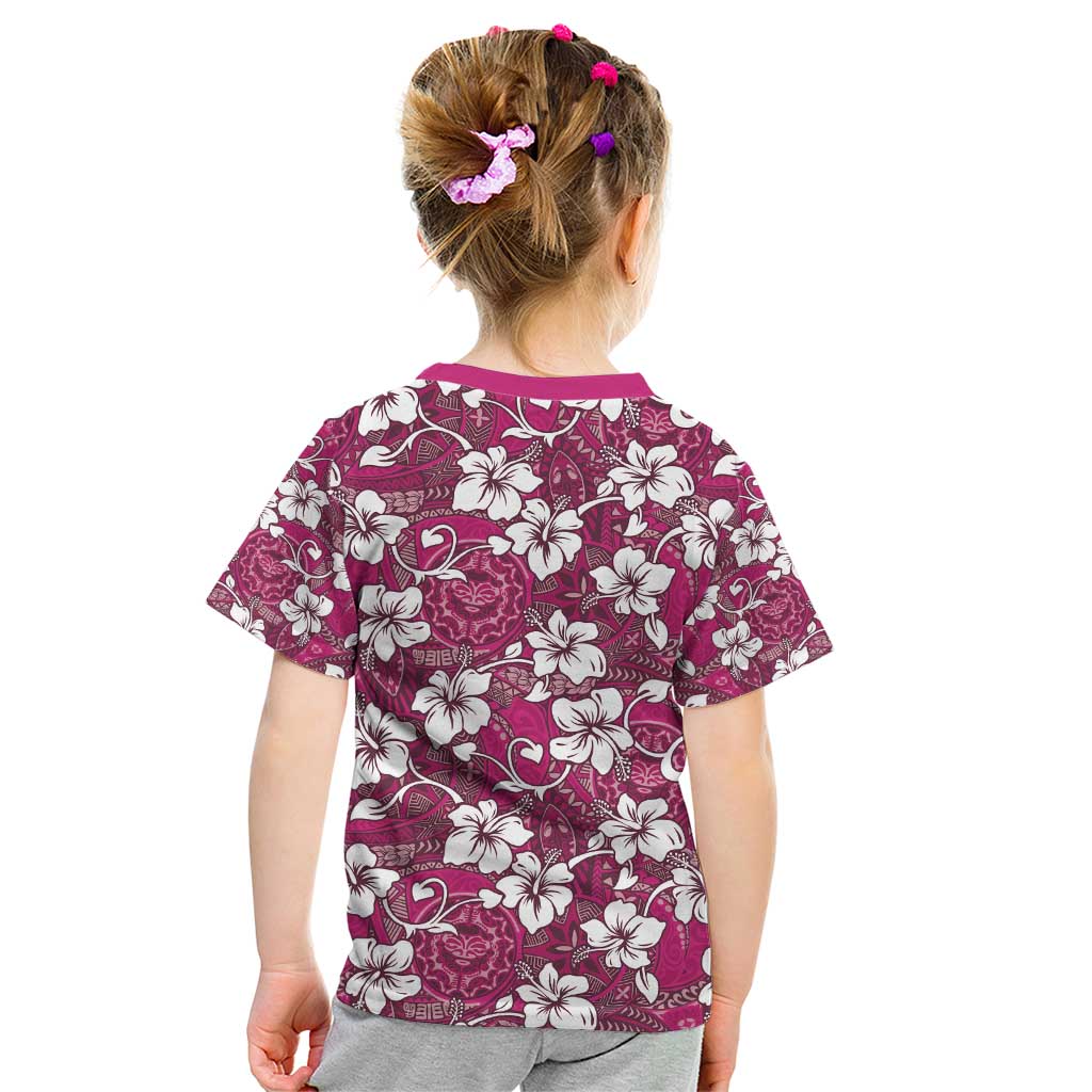 Piqi Bula Fiji Kid T Shirt Fijian Tapa Seamless Hibiscus LT14 - Polynesian Pride