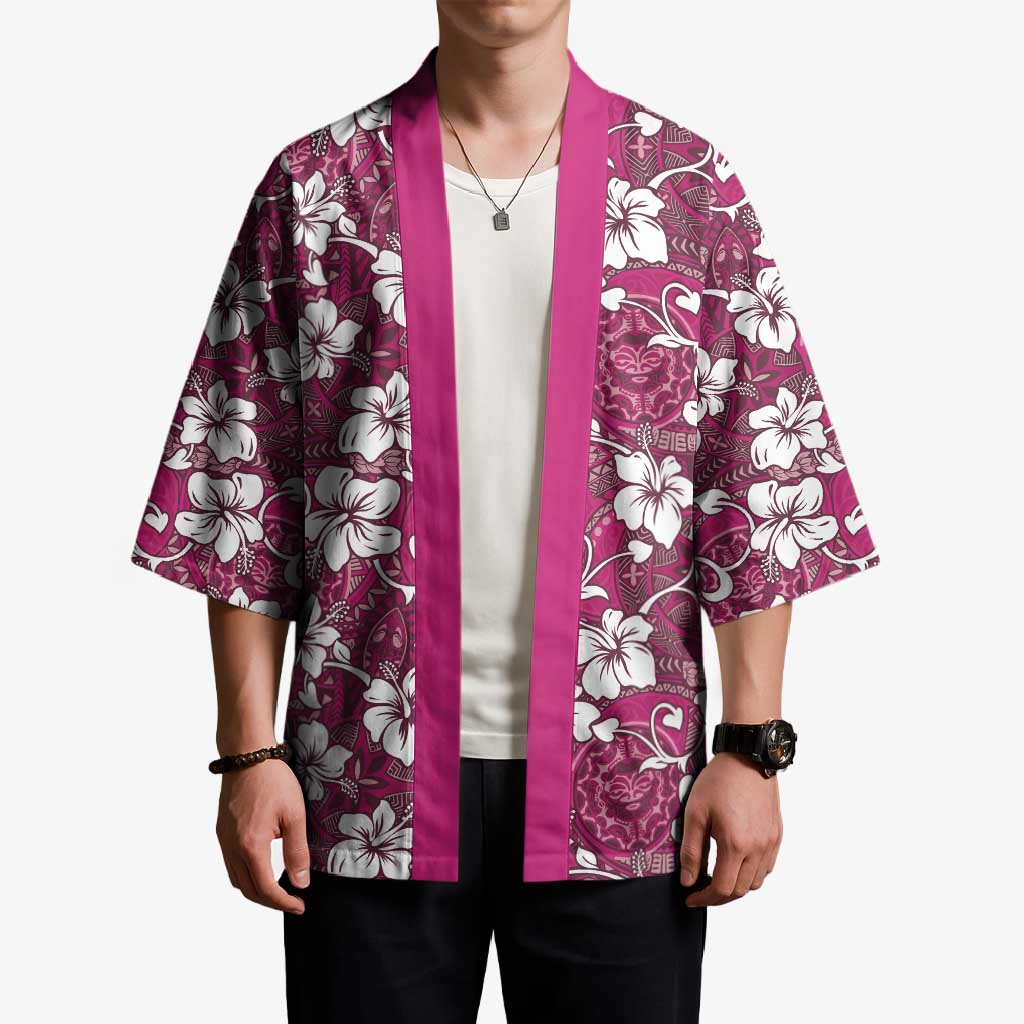 Piqi Bula Fiji Kimono Fijian Tapa Seamless Hibiscus - Polynesian Pride