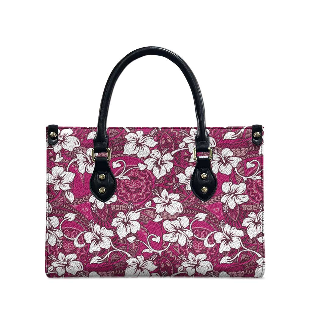 Piqi Bula Fiji Leather Bag Fijian Tapa Seamless Hibiscus LT14 - Polynesian Pride