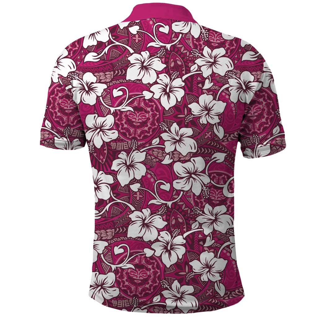 Piqi Bula Fiji Polo Shirt Fijian Tapa Seamless Hibiscus - Polynesian Pride