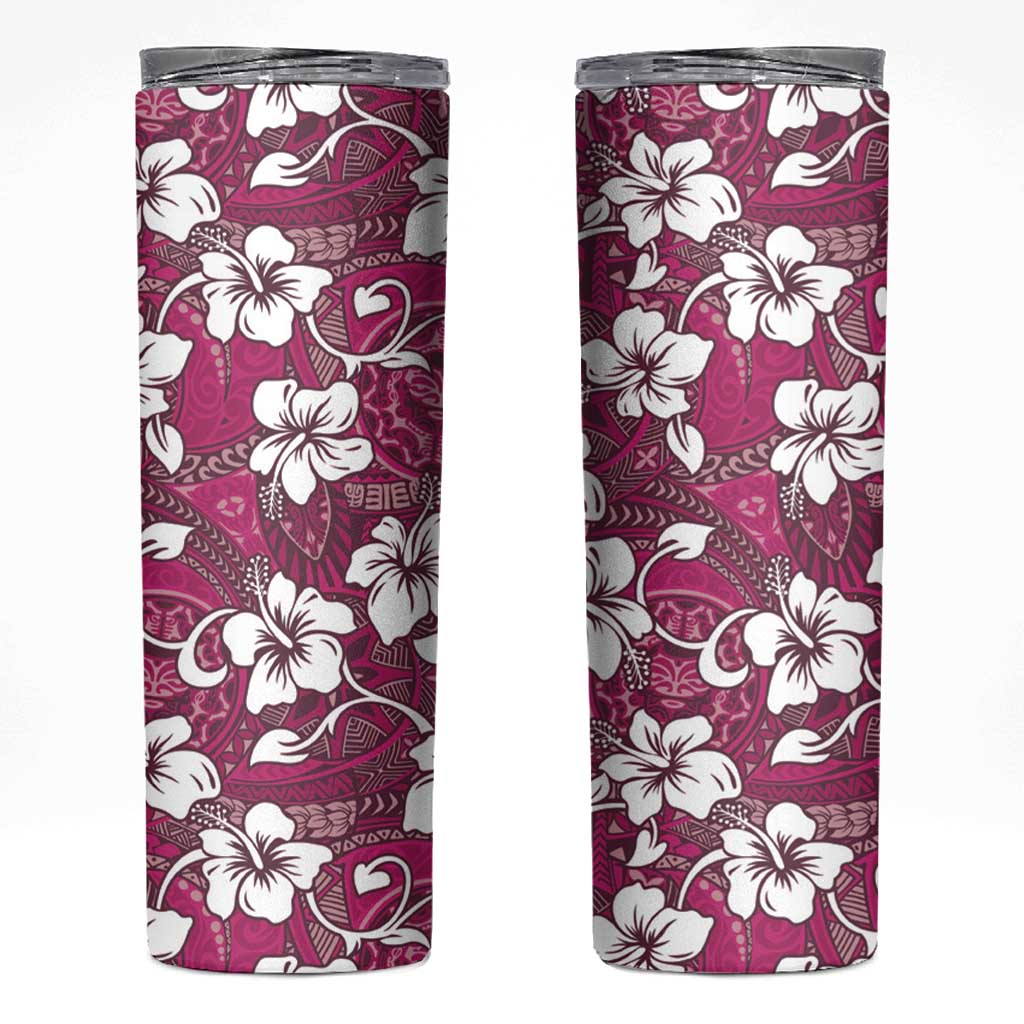 Piqi Bula Fiji Skinny Tumbler Fijian Tapa Seamless Hibiscus - Polynesian Pride